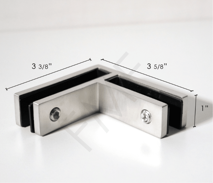 Long Slim 90° Glass-to-Glass Railing Bracket